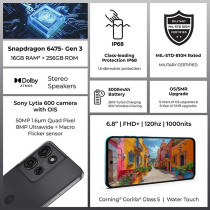Motorola Moto G75 256GB 8GB Charcoal Grey 5G Smartphone