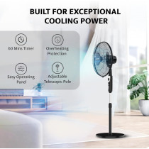 KROME 16" Pedestal Fan with Remote Control 