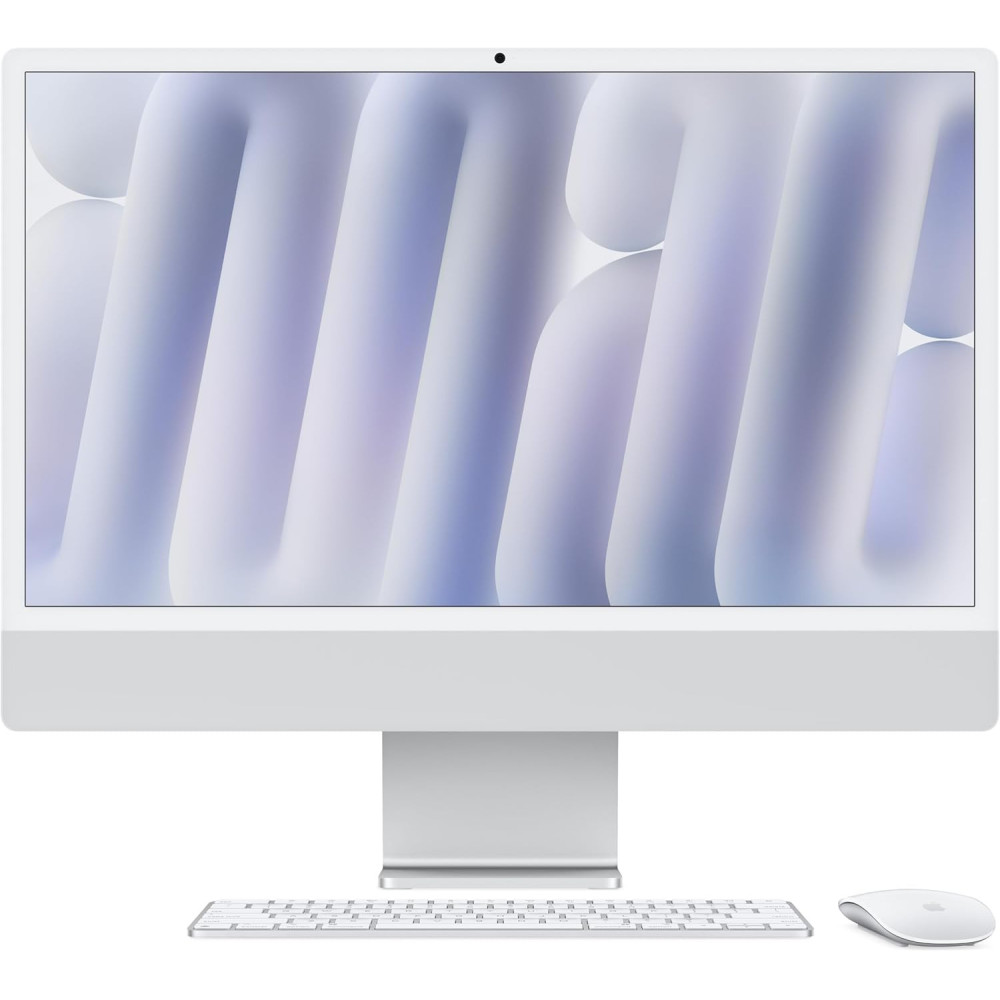 Apple 2024 iMac 24inch, M4 chip with 256GB 8core CPU and 8core GPU, 16GB Unified Memory, Silver MWUC3 Internatioanl Version 1 Year Warranty