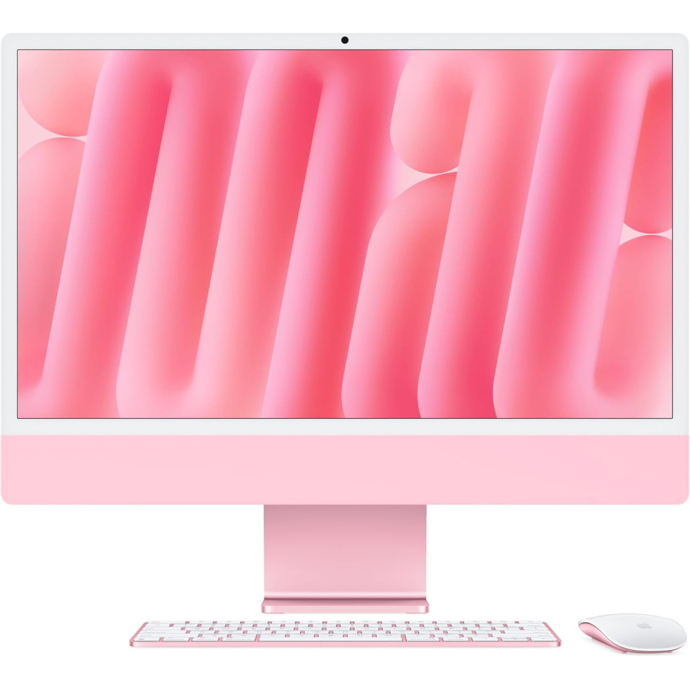 Apple 2024 iMac 24inch, M4 chip with 256GB 8core CPU and 8core GPU, 16GB Unified Memory, Pink MWUG3 International Version 1 Year Warranty