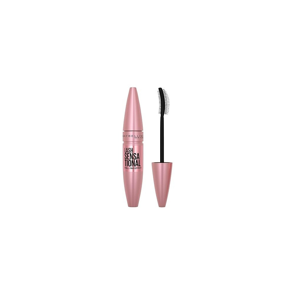Maybelline New York Volume Mascara, Washable, Full Fan Effect, Long Eyelashes, Clump free, Lash Sensational, Very Black