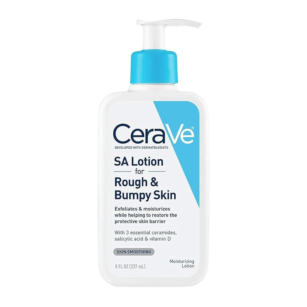 CeraVe SA Lotion for Rough And Bumpy Skin Vitamin D, Hyaluronic Acid, Lactic Acid And Salicylic Acid Lotion Fragrance Free And Allergy Tested 8 Ounce