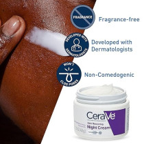 CeraVe Skin Renewing Night Cream Niacinamide, Peptide Complex, and Hyaluronic Acid Moisturizer for Face 1.7 Ounce