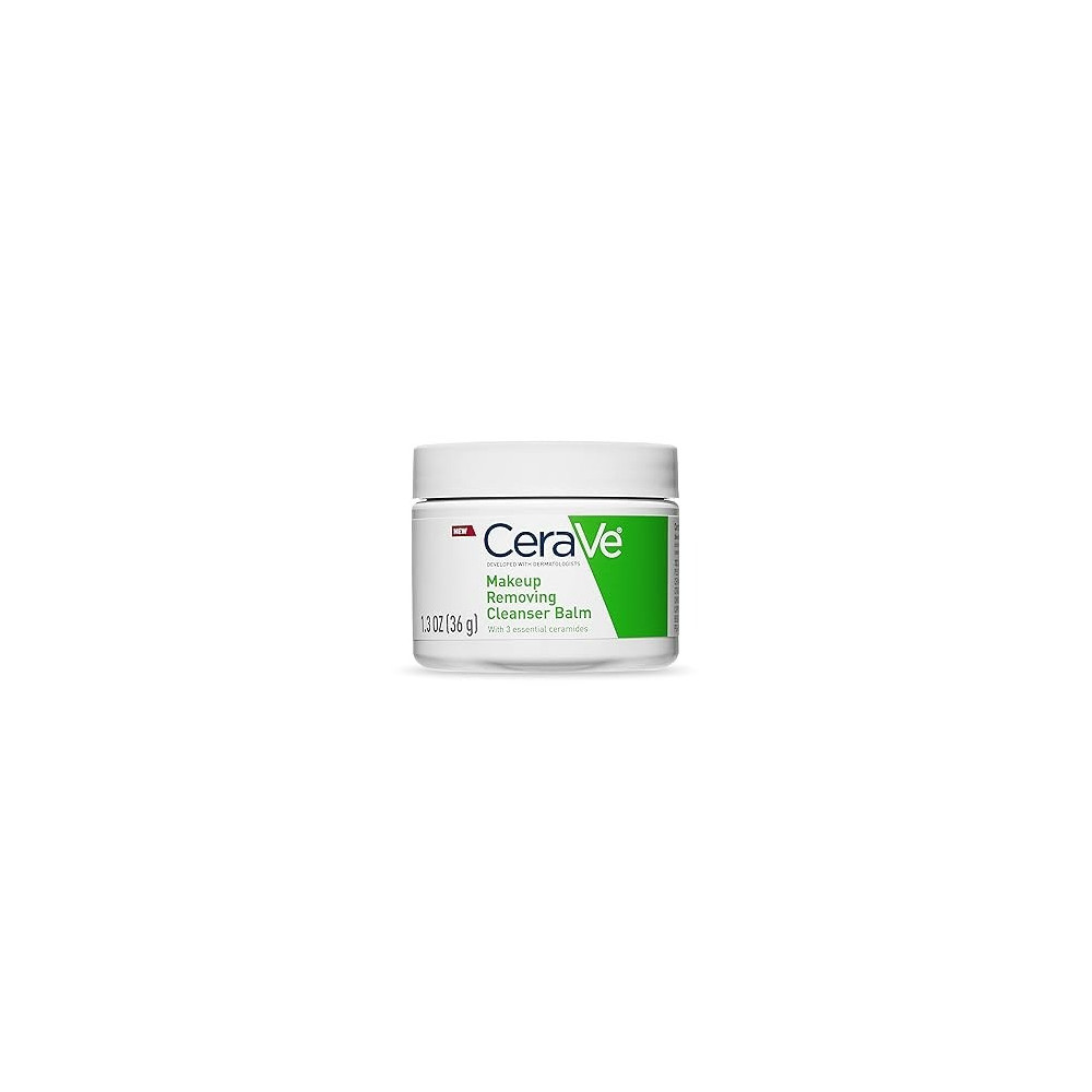 CeraVe Cleansing Balm Hydrating Makeup Remover with Ceramides and Plant based Jojoba Oil for Face Makeup Non Greasy Makeup Remover Balm for Sensitive Skin1.3 Ounces, 1.3 Ounce (Pack of 1)