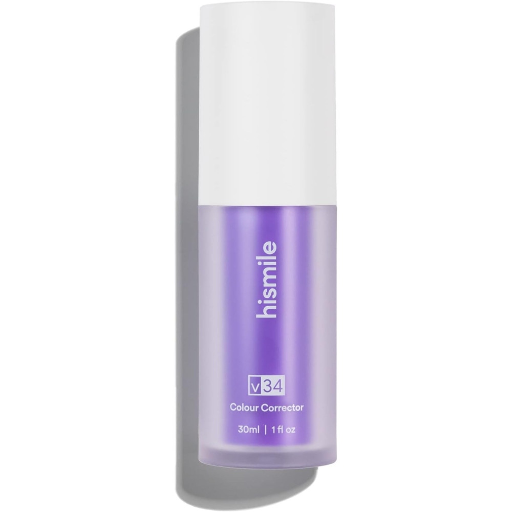 Hismile v34 Colour Corrector, Purple Teeth Whitening, Tooth Stain Removal, Teeth Whitening Booster, Purple Toothpaste 30ml