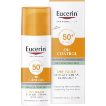 Eucerin Face Sunscreen Oil Control Gel-Cream Dry Touch, High UVA/UVB, SPF 50+, Light Texture Sun Protection, Suitable Under Make-Up, For Blemish-Prone Skin, 50ml