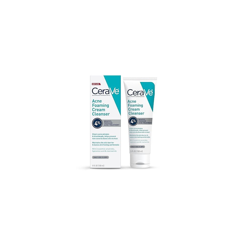 CeraVe Acne Foaming Cream Cleanser, 5 Fl Oz (Pack of 1)