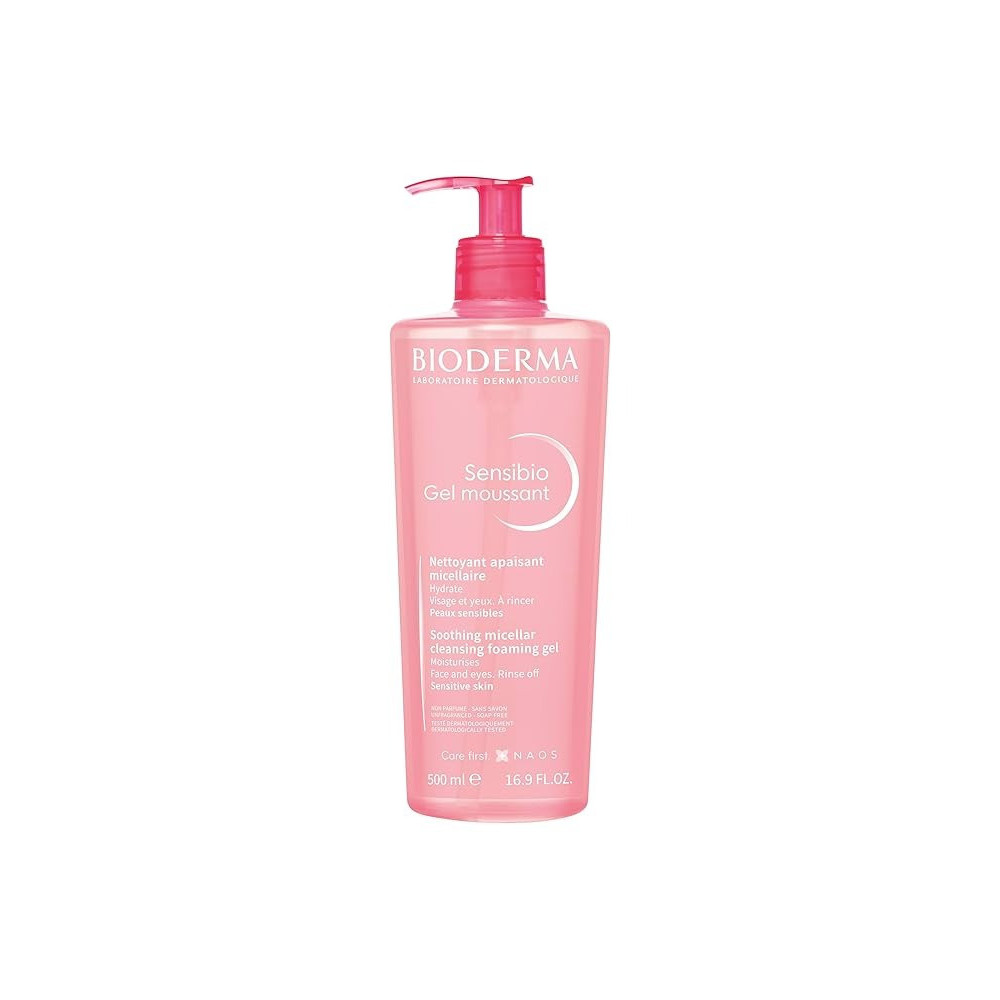 BioDerma Sensibio Soothing Micellar Cleansing Foaming Gel For Sensitive Skin, 500 ml