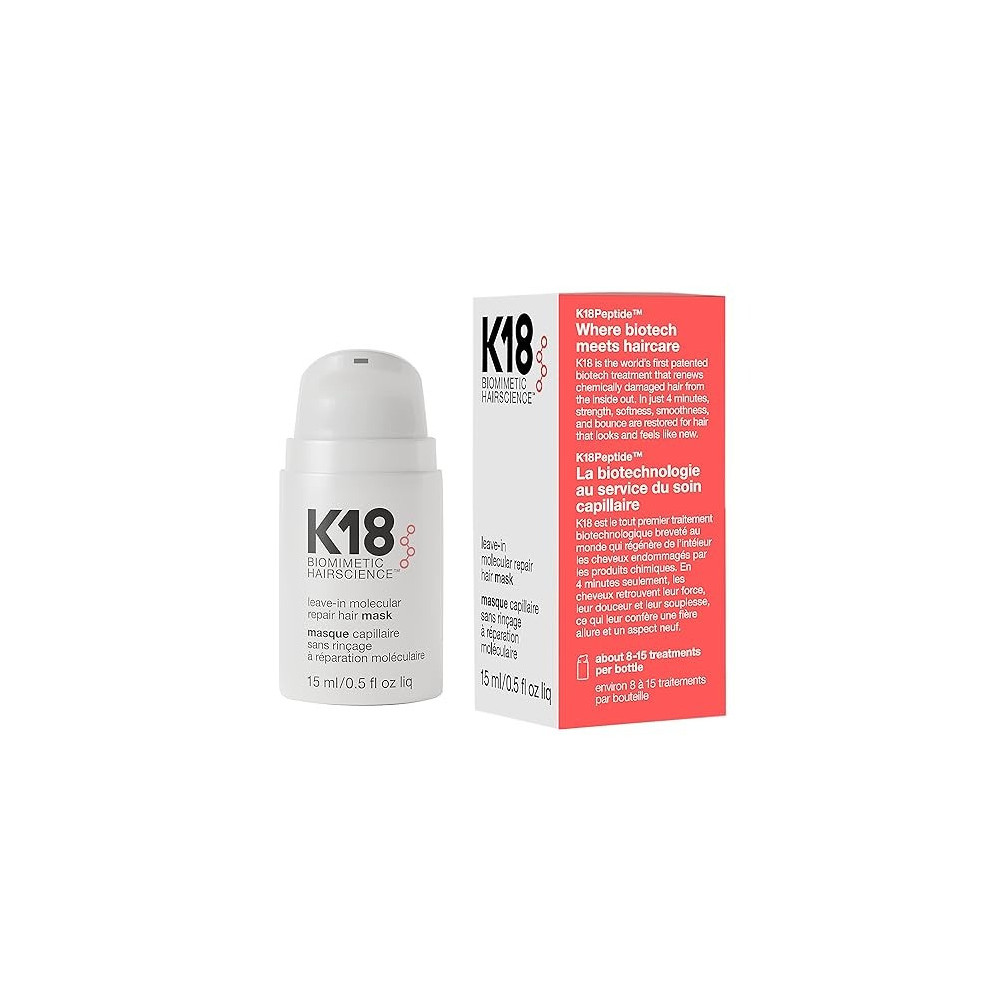 K18 Leave-In Molecular Repair Hair Mask, 15ml