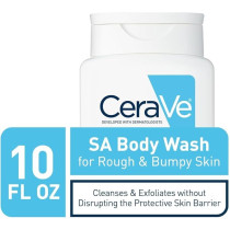 CeraVe Body Wash with Salicylic Acid, Fragrance Free Body Wash to Exfoliate Rough and Bumpy Skin, Allergy Tested, 10 Ounce