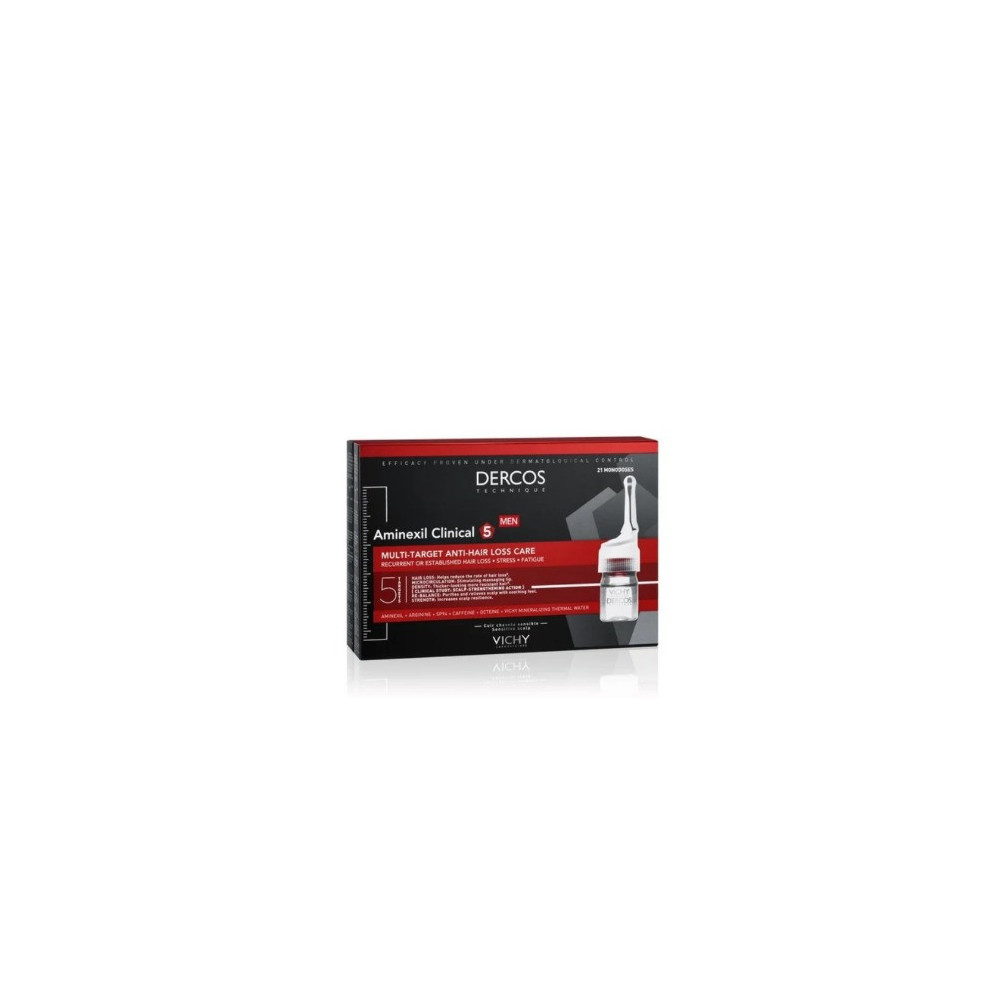 Vichy Dercos Aminexil Clinical 5 Anti-Hair Fall Treatment For Men X21 Doses 6 Ml