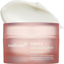 Medicube Triple Collagen Cream - Hydrating And Firming Moisturizer with Hyaluronic Acid, Premium Elastin, Shea Butter - Wrinkle Care And Boosts Elasticity - Korean Skincare, 1.69 oz
