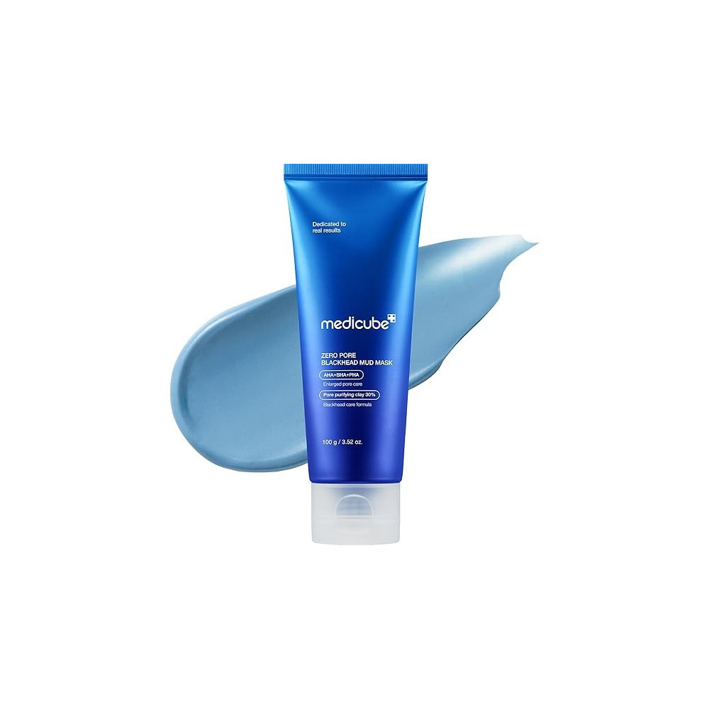 Medicube Zero Pore Blackhead Mud Facial Mask Skin Cooling And Pore Tightening - 3 Minute Quick Dry Formula with AHA, BHA, PHA, and Pore-Purifying Clay - Korean Face Mask 3.52 oz