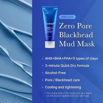 Medicube Zero Pore Blackhead Mud Facial Mask Skin Cooling And Pore Tightening - 3 Minute Quick Dry Formula with AHA, BHA, PHA, and Pore-Purifying Clay - Korean Face Mask 3.52 oz