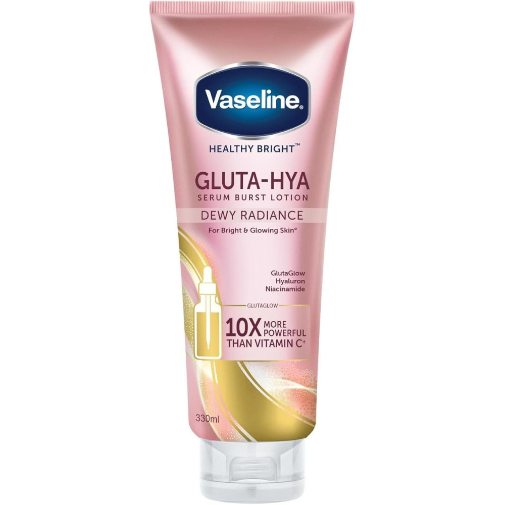 Vaseline Healthy Bright Gluta-Hya Serum Burst Lotion Dewy Radiance, (PACK OF 1) 330ML
