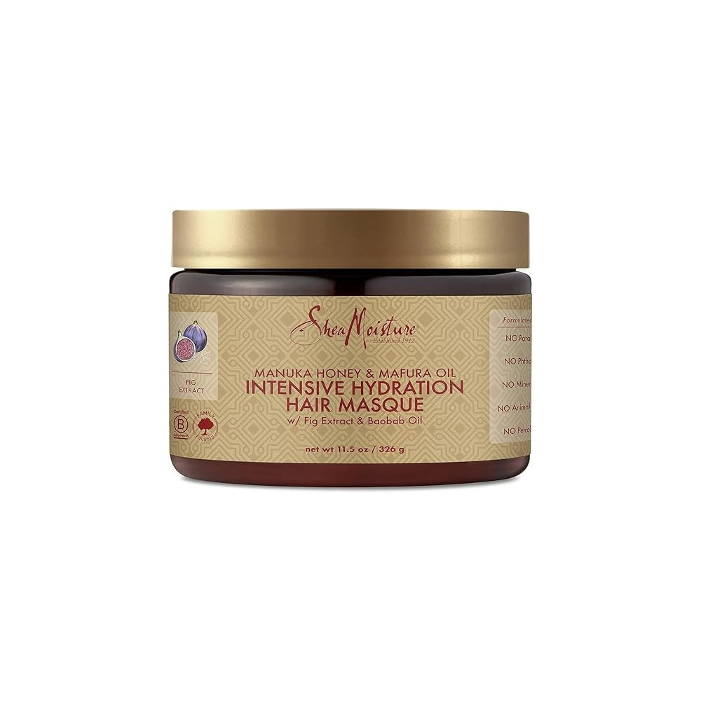 Shea Moisture Intensive Hydration Hair Masque Manuka Honey And Mafura Oil For Dry, Damaged Hair Deep Conditioning Hair Treatment 11.5 oz