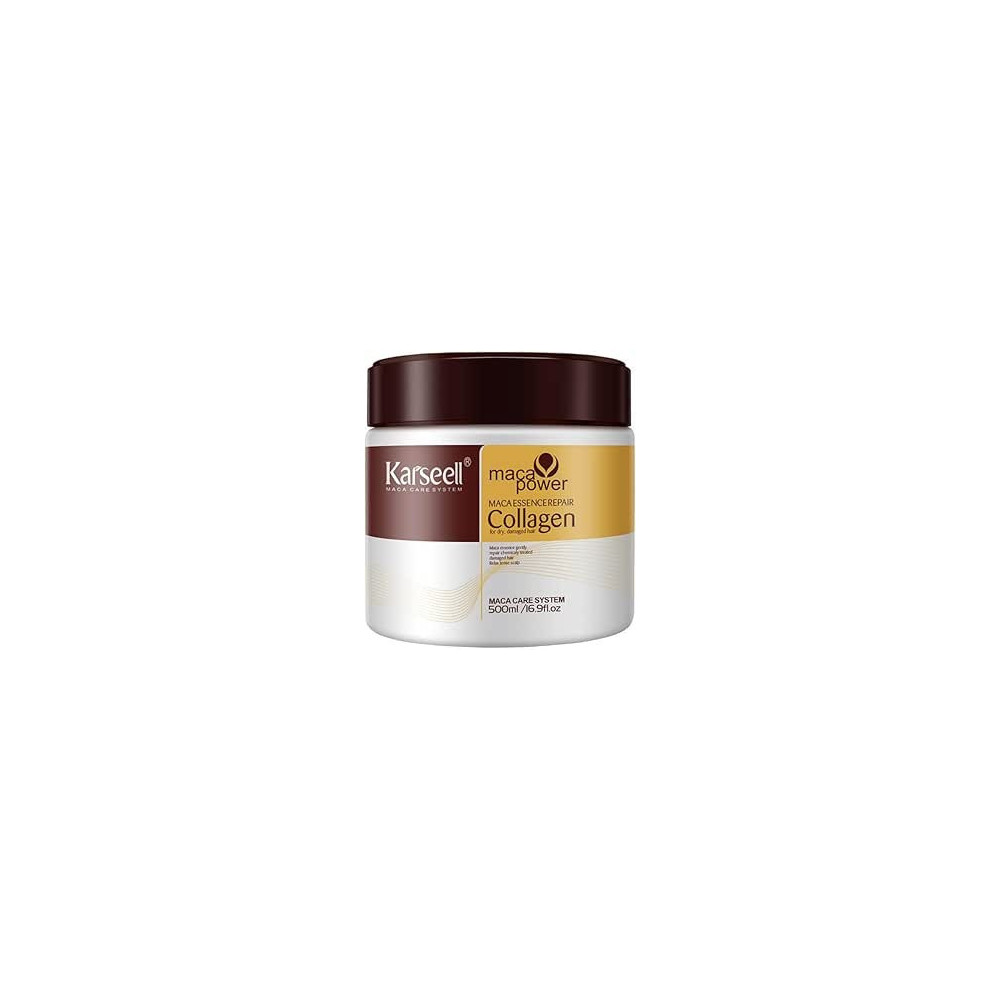 Karseell Collagen Hair Treatment Deep Repair Conditioning Hair Mask Argan Oil Coconut Oil Essence for Dry Damaged Hair All Hair Types 16.90 Fl oz 500ml