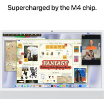 Apple 2024 iMac 24inch, M4 chip with 256GB 10core CPU and 10core GPU, 16GB Unified Memory, Silver MWUU3 1 Year Warranty