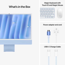 Apple 2024 iMac 24inch, M4 chip with 256GB 10core CPU and 10core GPU, 16GB Unified Memory, Blue MWV13 1 Year Warranty