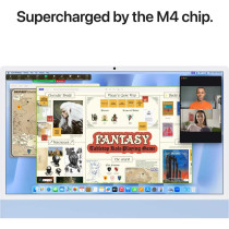 Apple 2024 iMac 24inch, M4 chip with 256GB 10core CPU and 10core GPU, 16GB Unified Memory, Blue MWV13 1 Year Warranty