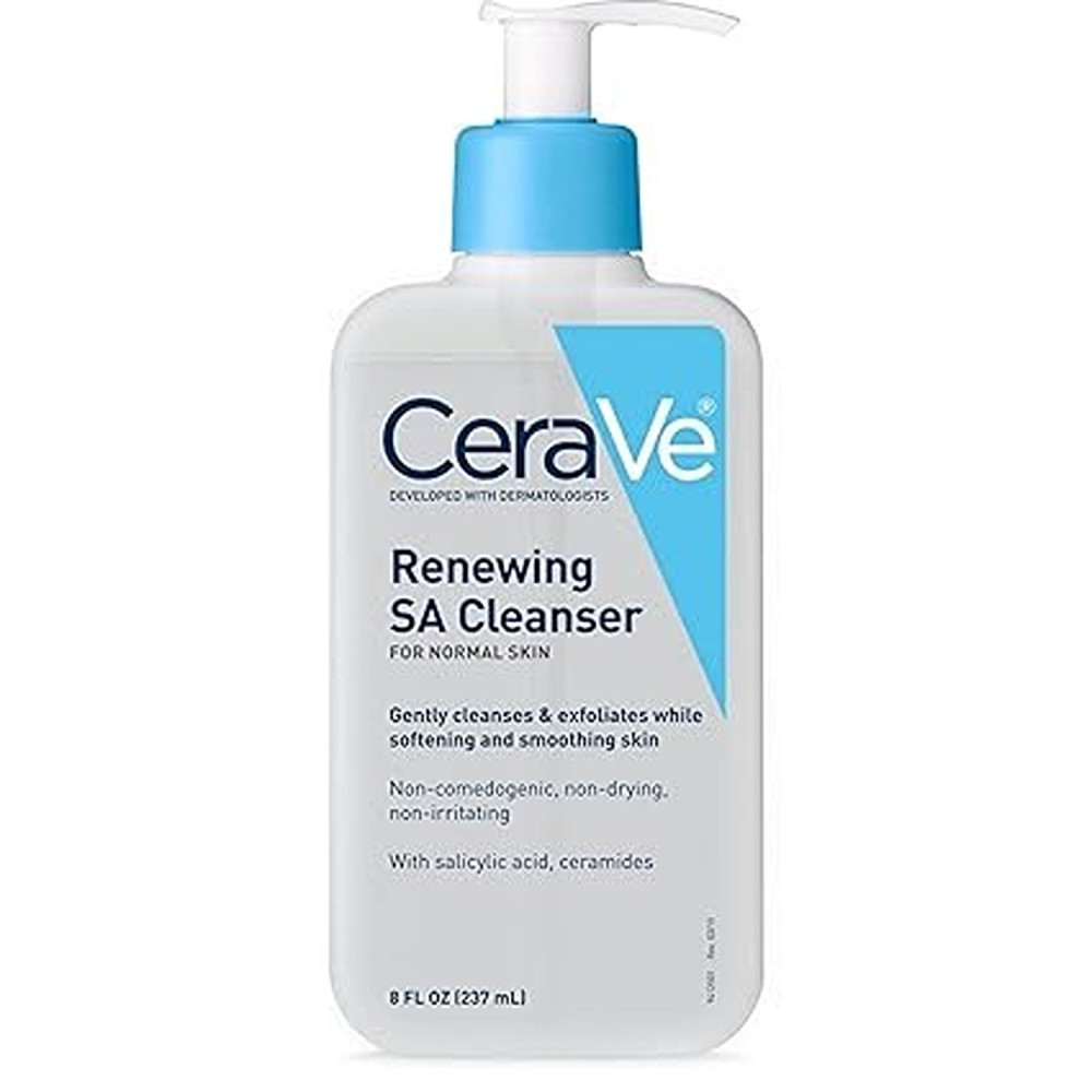 Cerave SA Cleanser Salicylic Acid Face Wash with Hyaluronic Acid, Niacinamide And Ceramides BHA Exfoliant for Face 8 Ounce, multi, 8 Fl Oz (Pack of 1)