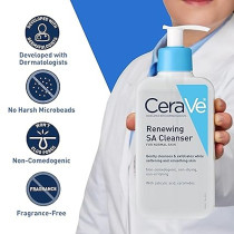 Cerave SA Cleanser Salicylic Acid Face Wash with Hyaluronic Acid, Niacinamide And Ceramides BHA Exfoliant for Face 8 Ounce, multi, 8 Fl Oz (Pack of 1)