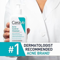 Cerave Face Wash Acne Treatment Salicylic Acid Cleanser with Purifying Clay for Oily Skin Blackhead Remover and Clogged Pore Control 8 Ounce