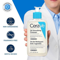 Cerave SA Smoothing Cleanser Face and Body Salicylic Acid Wash and Exfoliant for Normal, Dry and Rough Skin with Hyaluronic Acid