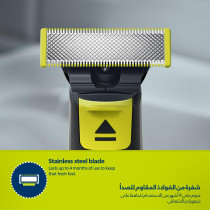 Philips OneBlade QP2724/10 Trim, Edge & Shave Any Length of Hair 3 Stubble Combs, Dual-Sided Blade Wet & Dry Use, 45min Cordless Use