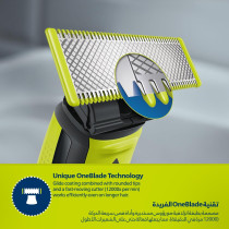 Philips OneBlade QP2724/10 Trim, Edge & Shave Any Length of Hair 3 Stubble Combs, Dual-Sided Blade Wet & Dry Use, 45min Cordless Use