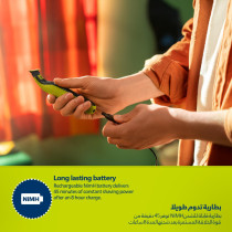 Philips OneBlade QP2724/10 Trim, Edge & Shave Any Length of Hair 3 Stubble Combs, Dual-Sided Blade Wet & Dry Use, 45min Cordless Use