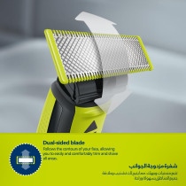 Philips OneBlade QP2724/10 Trim, Edge & Shave Any Length of Hair 3 Stubble Combs, Dual-Sided Blade Wet & Dry Use, 45min Cordless Use