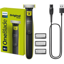 Philips OneBlade QP2724/10 Trim, Edge & Shave Any Length of Hair 3 Stubble Combs, Dual-Sided Blade Wet & Dry Use, 45min Cordless Use