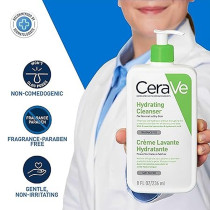Cerave Hydrating Cleanser Face and Body Wash for Normal to Dry skin with Hyaluronic Acid and Ceramides Fragrance Free Paraben Free 8Oz