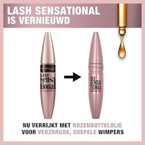 Maybelline New York Volume Mascara, Washable, Full Fan Effect, Long Eyelashes, Clump free, Lash Sensational, Very Black