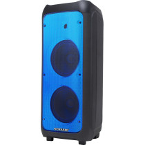 Sonashi Dual 8-Inch Rechargeable Bluetooth Speaker, Black