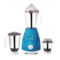 Sonashi 3 In 1 Mixer Grinder 3 Speeds With Pulse Switch Unbreakable Polycarbonate Jar Lids, Blue