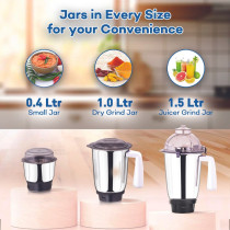 Sonashi 3 In 1 Mixer Grinder 3 Speeds With Pulse Switch Unbreakable Polycarbonate Jar Lids, Black