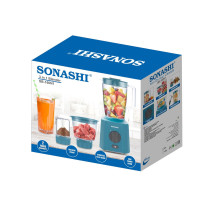 Sonashi 650W 3 In 1 Blender With Unbreakable Jar, Blue