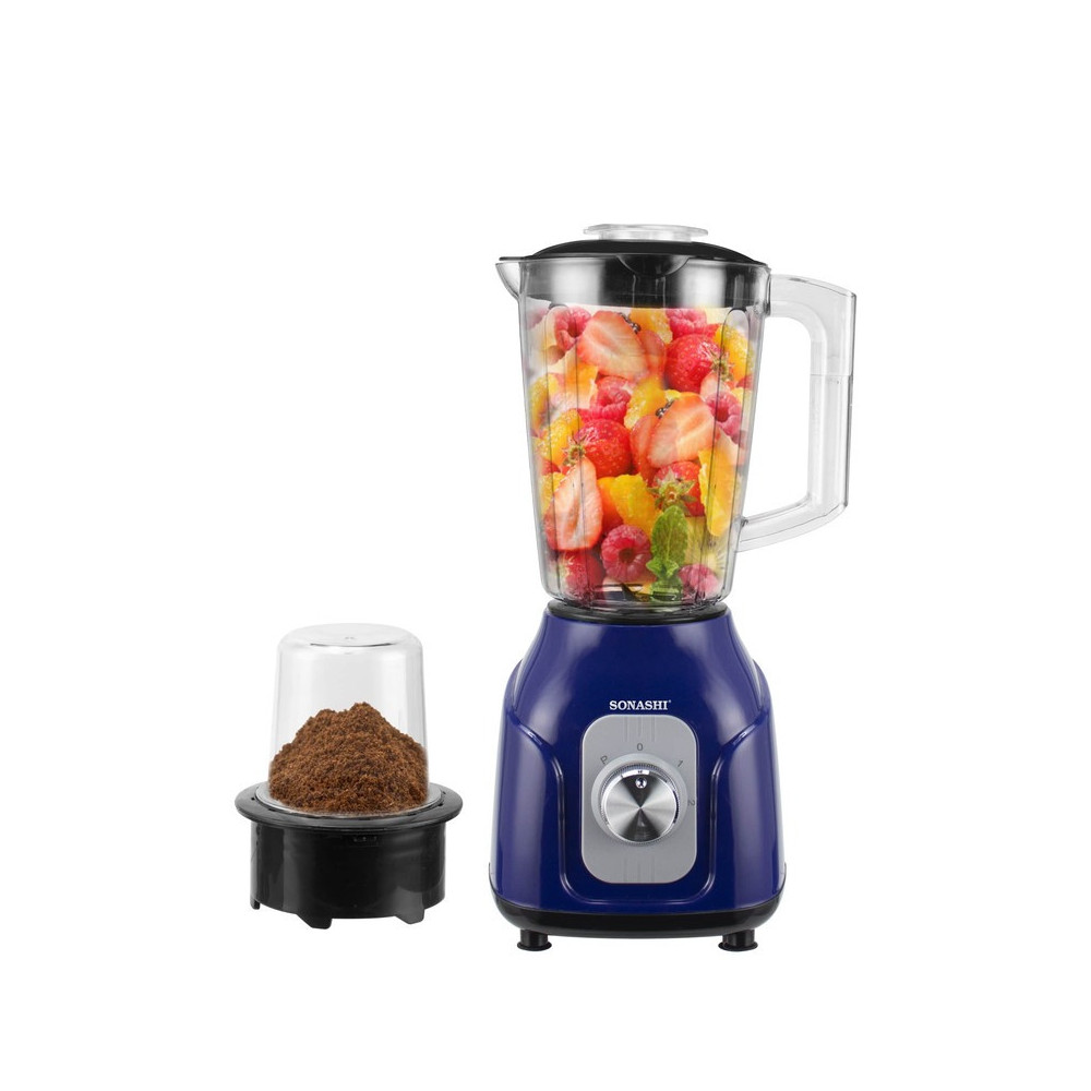 Sonashi 500W 2 In 1 Blender With Unbreakable Jar, Blue