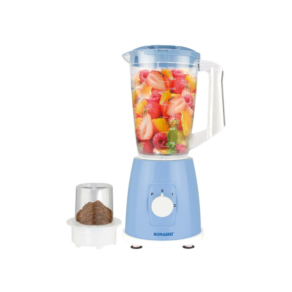 Sonashi 350W 2 In 1 Blender With Unbreakable Jar, Blue