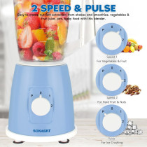 Sonashi 350W 2 In 1 Blender With Unbreakable Jar, Blue