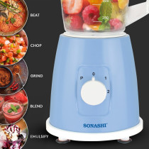 Sonashi 350W 2 In 1 Blender With Unbreakable Jar, Blue