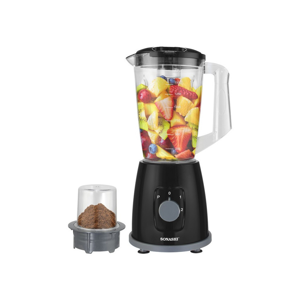 Sonashi 350W 2 In 1 Blender With Unbreakable Jar, Black