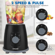 Sonashi 350W 2 In 1 Blender With Unbreakable Jar, Black
