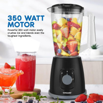 Sonashi 350W 2 In 1 Blender With Unbreakable Jar, Black
