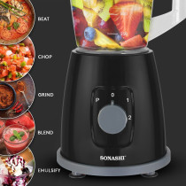 Sonashi 350W 2 In 1 Blender With Unbreakable Jar, Black