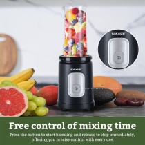 Sonashi Portable Sports Blender/Smoothie Maker 550W, Silver-Black
