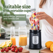 Sonashi Portable Sports Blender/Smoothie Maker 550W, Silver-Black