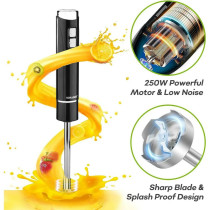 Sonashi 4-In-1 Hand Blender With Calibrated Beaker Chopper And Whisk 700 Ml 250 W, Black